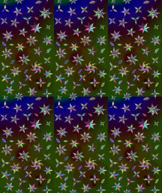 Çiçekler, dallar, bitkiler ve çiçekler. Raster illüstrasyonu. Güzel kumaş deseni. El çizimi.