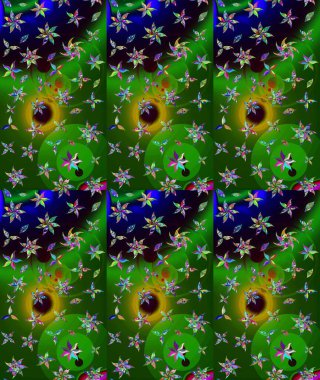 Çiçekli çiçek deseni, suluboya. Yeşil renkli çiçekler. Renkli Bahar temalı eskiz kalıbı. Düz Çiçek Elementleri Tasarım Raster illüstrasyonu.