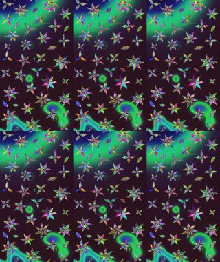 Raster düz çiçek çizim deseni. Hediye ambalaj kağıdı, tebrik kartları, posterler ve pankart tasarımı. Kahverengi renkte çiçekler.