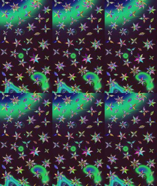 Raster düz çiçek çizim deseni. Hediye ambalaj kağıdı, tebrik kartları, posterler ve pankart tasarımı. Kahverengi renkte çiçekler.