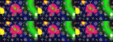 Eski usul küçük çiçekli şirin bir eskiz deseni. Raster illüstrasyonu. Kumaş, duvar kağıdı ve kağıt üzerine baskı yapmak için gelişen arka plan. Moda arka planında parlak buketler.