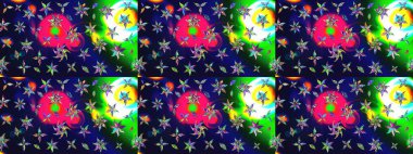 Nazik romantik baskı. Tatil havası. Raster güzel bir çiçek deseni çizmiş. Bahar mevsimi.