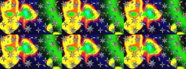 Tropik çiçekler. Gömlek, arka plan modelini çiz. Yeşil renkte çiçekler.