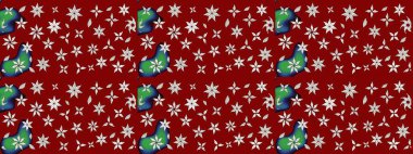 Zarif, parlak ve kırmızı çiçek desenli eskiz. Sabıka baskıları, bebek kıyafetleri, duvar kâğıtları, paket kutuları vb..