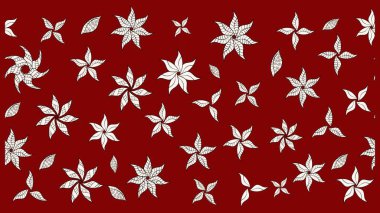 Çiçek duvar kâğıdı. Raster illüstrasyonu. Çiçek arkaplan. Kırmızı renkte şirin bir tekstil. Renkli çizim deseni.