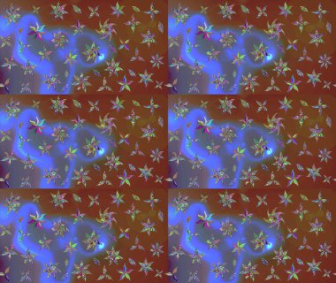 Çiçek desenli çizim. Raster illüstrasyonu. Düz Çiçek Elementleri Tasarımı. Güzel kumaş deseni. Asya tekstil tarzında. Renkli Bahar Teması çizim şablonu.