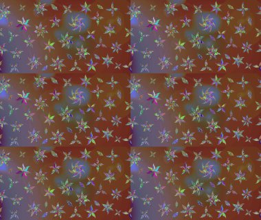 Çiçeksel çizim kalıbının yansıması. Vadinin çiçekleri kahverengi renklerde.