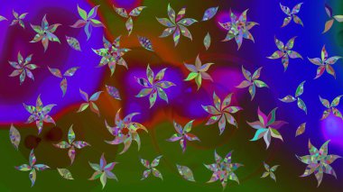 Küçük çiçekteki sevimli çiçek deseni. Modaya uygun kumaş deseni. Raster illüstrasyonu. Tony 'nin kumaş desenini çiz.