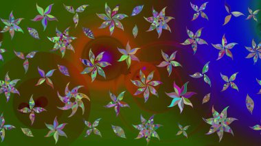 Raster illüstrasyonu. Güzel kumaş deseni. Bahar çiçekli güzel bir çiçek deseni..