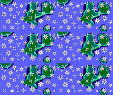 Güzel çiçek deseni. Düz Çiçek Elementleri Tasarımı. Mavi renkli çiçekler. Renkli Bahar Teması çizim şablonu.