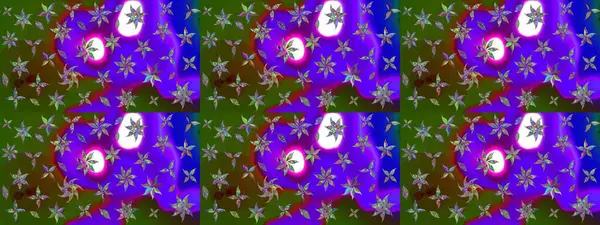 Raster illüstrasyonundaki çiçek desenli çizim. Mor renkli çiçekler. Düz Çiçek Elementleri Tasarımı. Renkli Yaz Teması çizim şablonu.