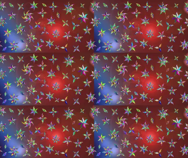 Suluboya çiçekli çiçek deseni. Raster illüstrasyonu. Kahverengi renkli güzel tekstil.