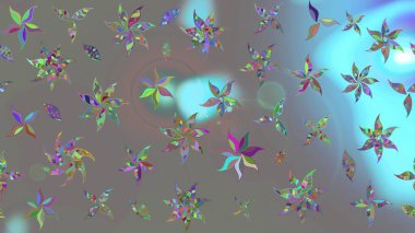 Gri renkli çiçekler. Düz Çiçek Elementleri Tasarımı. Sevimli çiçek raster deseni. Renkli Bahar Teması çizim şablonu.