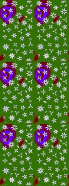 Çiçek ve yapraklı karalama şeklinde Raster çiçek deseni. Yumuşak, yeşil ve nötr renklerde bahar çiçekleri. Raster illüstrasyonu.