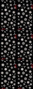 Siyah ve nötr kıvırcık çiçekler siyah ve nötr renklerde şekillenir. Klasik çiçek tasarımı elementleri. Raster illüstrasyonu.