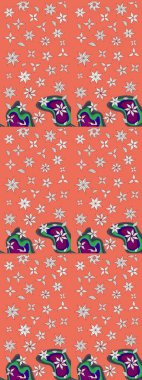 Renkli grunge, soyut arka planda koloturuncu ve nötr çiçeklerle gelişir. Parmak izi, kumaş, duvar kâğıdı, tekstil için raster dokusu. Nakış desenli çiçek deseni..