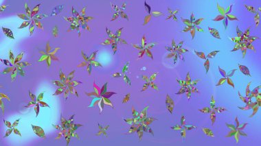 Süslü kumaş deseni. Düz Çiçek Elementleri Tasarımı. Raster illüstrasyonundaki çiçek desenli çizim. Renkli Bahar Teması çizim şablonu.