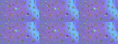 Moda baskıları için zarif bir şablon. Çiçekli bahar çiçekleri. Küçük renkli çiçekler. Motley illüstrasyonu. Küçük çiçekte şirin desenler.