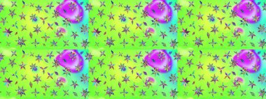 Modern çiçek arkaplanı. Moda baskıları için zarif bir şablon. Parlak renkli çiçekli ve yeşil yapraklı harika bir çiçek deseni. Halk stili.