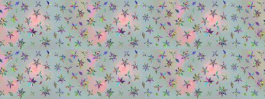 Tekstil, kumaş, kapaklar, duvar kağıtları, baskı, naylon, koleksiyon defteri, örgü, dekupaj için güzel bir eskiz. Küçük gri çiçeklerle oldukça eski bir besin torbası deseni.