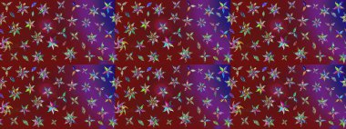 Taslak desenli, modaya uygun kumaş deseni. Şirin çiçek elementleri. Renkli Bahar Teması eskiz kalıbı. Raster illüstrasyonu. Düz Çiçek Elementleri Tasarımı.