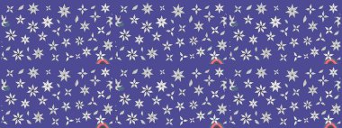 Suluboya, elle çizilmiş. Raster - stok. Vadinin çiçekleri mor renklerde. Taslak arkaplan deseni.