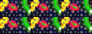 Parlak elementlerin. El çizimi Raster çizimi. Çizim çiçek deseni duvar kağıdı, web sitesi arkaplanı, paket kağıdı, davetiye, broşür, pankart veya web sitesi için kullanılabilir.