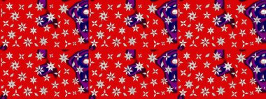 Çiçeksel fantezi tasarımı ve parlak bir arka plan çizimi. Renkli Bahar Teması eskiz kalıbı. Düz Çiçek Elementleri Tasarımı.