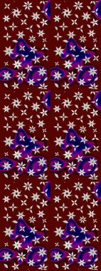 Kırmızı ve kahverengi renkte çiçekler. Hediye ambalaj kağıdı, tebrik kartları, posterler ve pankart tasarımı. Raster düz çiçek çizim deseni.