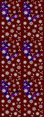 Düz Çiçek Elementleri Tasarımı. Asya tekstil tarzında. Raster illüstrasyonu. Çiçek desenli çizim. Güzel kumaş deseni. Renkli Bahar Teması çizim şablonu.