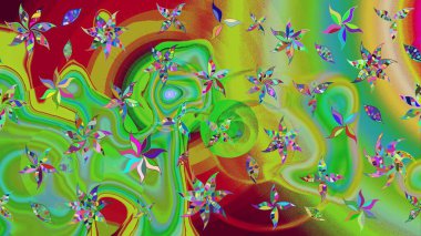 Raster illüstrasyonu. Eski usul küçük çiçekli şirin bir eskiz deseni. Kumaş, duvar kağıdı ve kağıt üzerine baskı yapmak için gelişen arka plan. Moda arka planında parlak buketler.