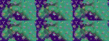 Yumuşak, bahar çiçekli arka plan. Çiçekli karalama şeklinde Raster çiçek deseni. Mavi renkte çiçekler.