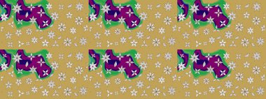 Suluboya elle çizilmiş çiçek desenli eskiz deseni. Parlak renkli fantezi çiçekleri, yapraklar, sarı renkli tomurcuklar.