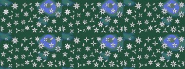 Çiçek yeşili eskiz deseni. Raster çiçek izi. Klasik taslak çizimi. Raster Yumuşak kumaş deseni.