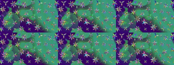 Yumuşak, bahar çiçekli arka plan. Çiçekli karalama şeklinde Raster çiçek deseni. Mavi renkte çiçekler.