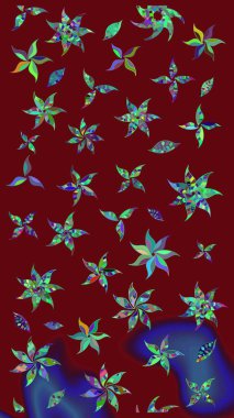 Raster stili kumaş deseni. Çiçekler suluboya çizim deseni.