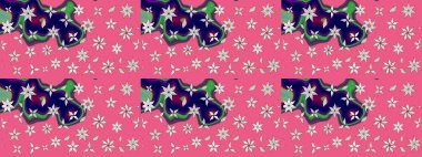 Raster deseni. Bahar çiçekli desen dallı, pembe ve nötr renkler çiçekli siluet.