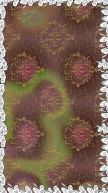 El çizimi çiçekli, soyut, pürüzsüz desen. Raster illüstrasyonu. Kahverengi renkte çiçekler.