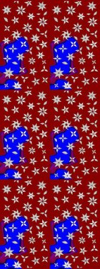 Küçük çiçekteki sevimli çiçek deseni. Kırmızı renkte çiçekler.