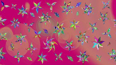 Şirin, zarif çiçekler Raster illüstrasyonu. Yapraklı çizim şekli. Tekstil için figür. Davetiye ve kartpostal tasarımı için dekoratif çiçek unsurları. Poster veya kapak için arkaplan.