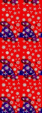 Elle çizilmiş. Doodle çiçekler ve dalları, otlar ve çiçekler. Güzel kumaş deseni. Raster illüstrasyon.