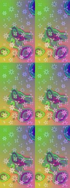 Klasik taslak çizimi. Raster Yumuşak kumaş deseni. Çiçek yeşili ve nötr çizim deseni. Raster çiçek izi..