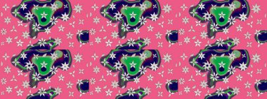 Çiçek deseni. Raster güzel kumaş deseni çiziyor. Renkli Bahar Teması eskiz kalıbı. Düz Çiçek Elementleri Tasarımı.