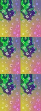 Raster illüstrasyonu. Kumaş, duvar kağıdı ve kağıt üzerine baskı yapmak için gelişen arka plan. Eski usul küçük çiçekli şirin bir eskiz deseni. Moda arka planında parlak buketler.