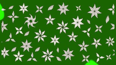 Raster illüstrasyonu. Suluboya çiçekli çiçek deseni. Yeşil renkli Asyalı tekstil.