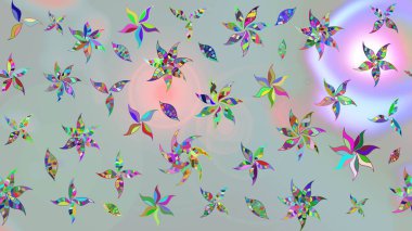 Kumaş, duvar kağıdı ve kağıt üzerine baskı yapmak için gelişen arka plan. Moda arka planında parlak buketler. Raster illüstrasyonu. Eski usul küçük çiçekli şirin bir eskiz deseni..