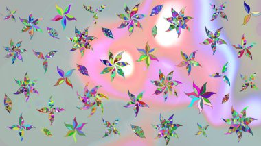 Raster illüstrasyonu. Gri renklerde. Çiçek buketleriyle klasik tarzda eskiz deseni.