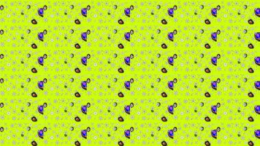 Yeşil renkli çiçekler. Raster illüstrasyonu. Çizim çiçek deseni duvar kağıdı için kullanılabilir.