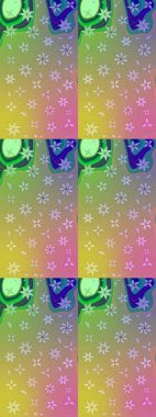 Raster düz çiçek çizim deseni. Hediye ambalaj kağıdı, tebrik kartları, posterler ve pankart tasarımı. Tarafsız ve yeşil renkte çiçekler.