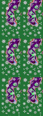 Renkli Bahar Teması eskiz kalıbı. Düz Çiçek Elementleri Tasarımı. Çiçek deseni. Chichi 'nin kumaş kalıbını çiz. Raster illüstrasyonu.